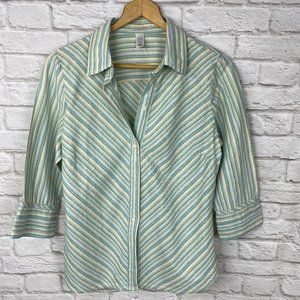 Old Navy Blue/Green Striped Blouse